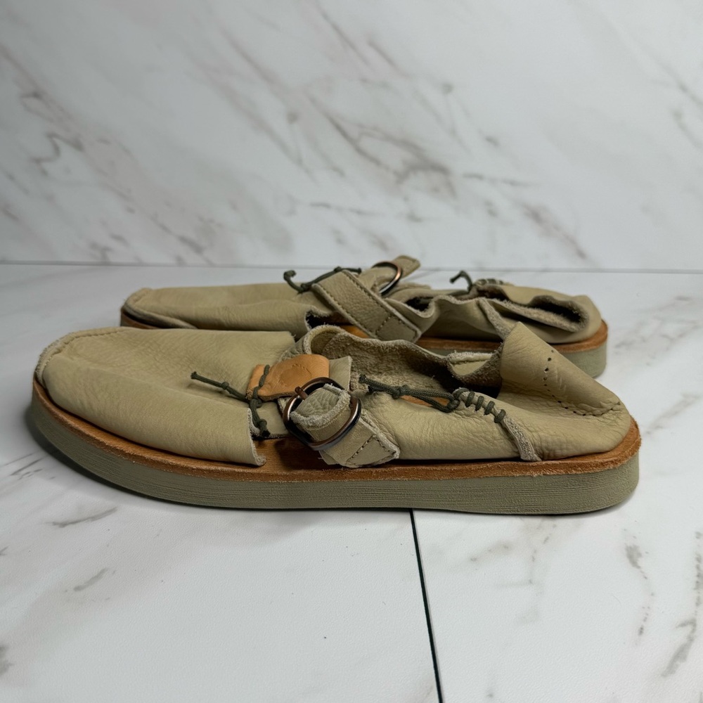 Satorisan Benirras Premium Leather Slip On Suede Tan Neutral Minimalist Natural - Picture 3 of 9